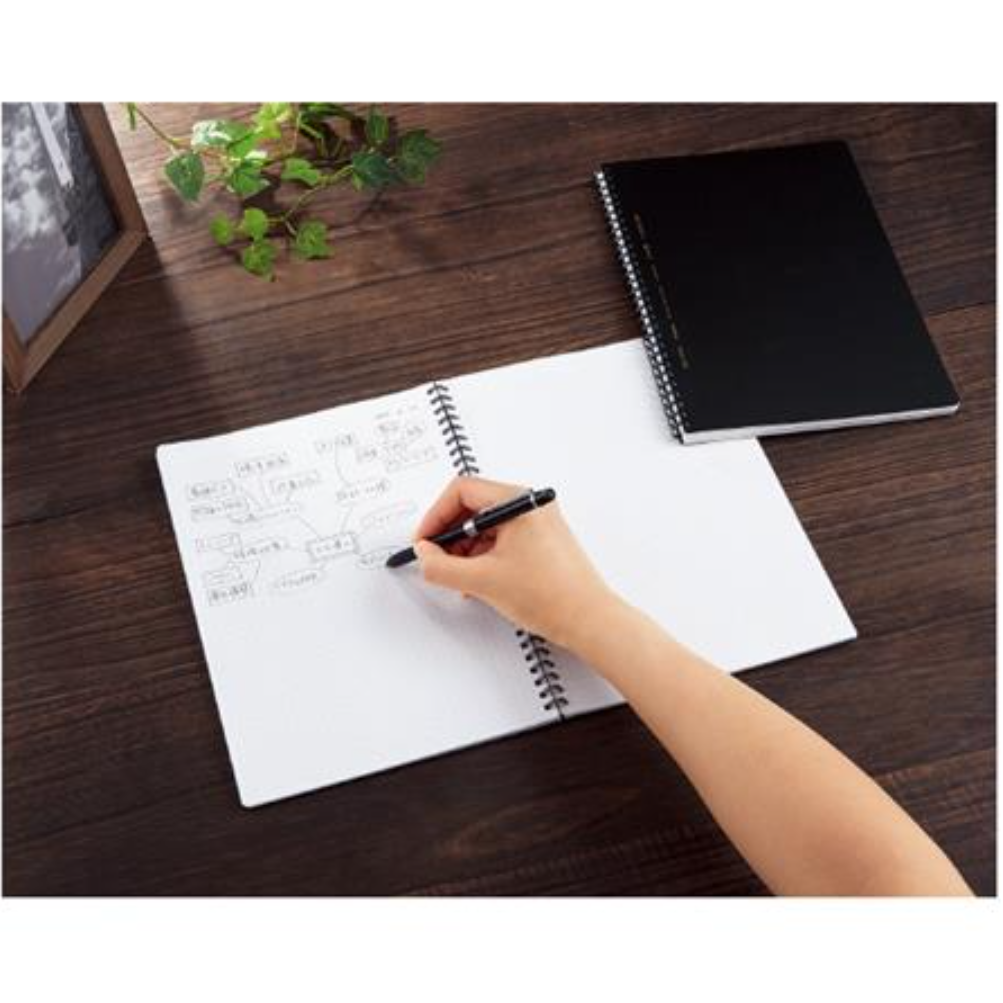 Kokuyo Soft Ring Notebook - Black - Tear Off - Thicker 70 sheets - Slim B5 - 6mm Lined - KOKUYO SU - SV407B - D - IRO
