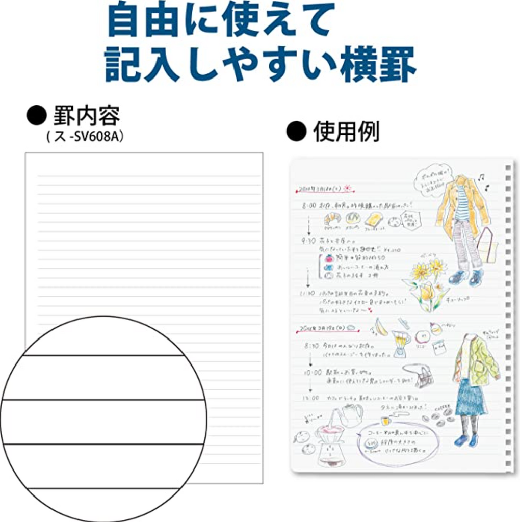 Notebooks Kokuyo Soft Ring Beige Notebook - 7 mm Lined - 80 sheets - Cut Off - Slim B5 KOKUYO SU-SV608A-S