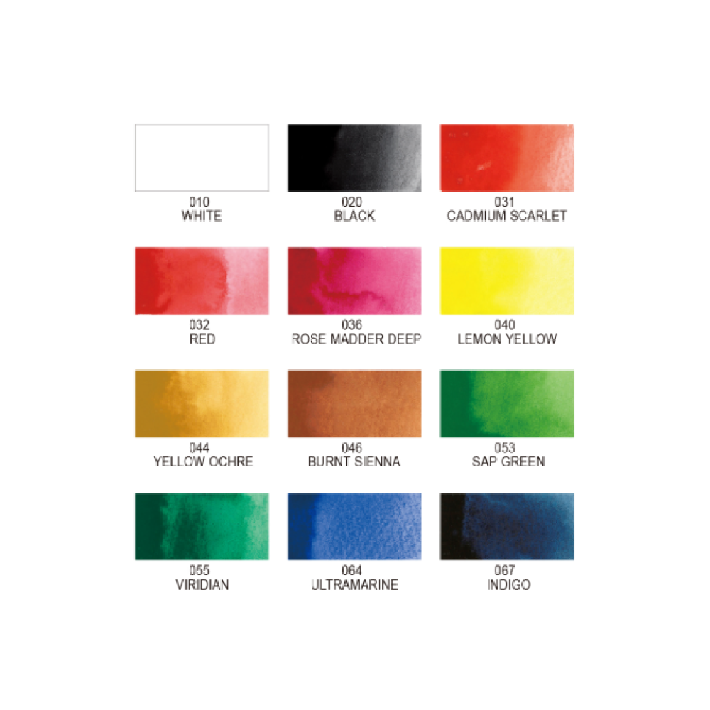 Kuretake Gansai Tambi Watercolor Palette - 12 Color Set - KURETAKE MC20/12V - IRO