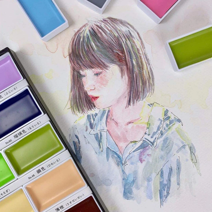 Watercolors Kuretake Gansai Tambi Watercolor Palette - 12 New Color Set KURETAKE MC20/12V/NW
