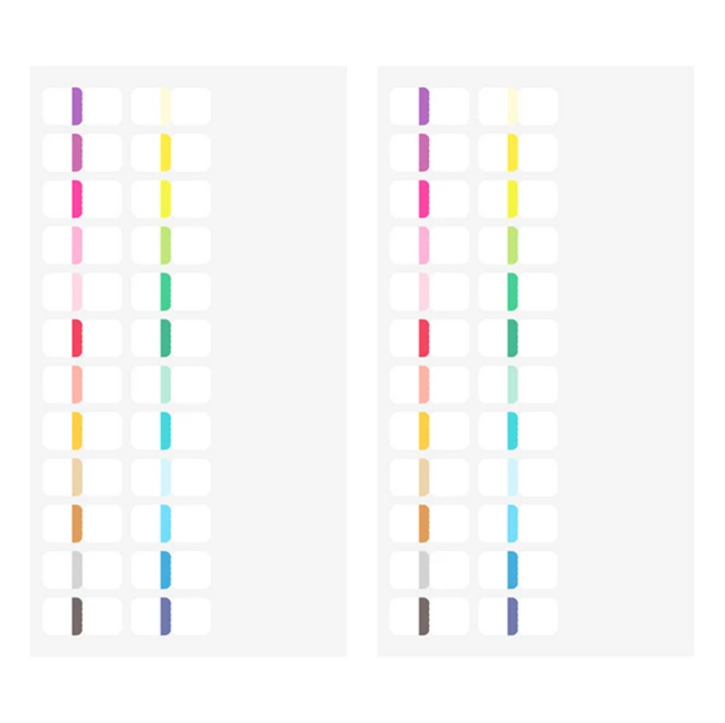 Midori Chiratto Index Tab - Colours - 2 Sheets (48 Pieces) - Small - MIDORI 82469006 - IRO