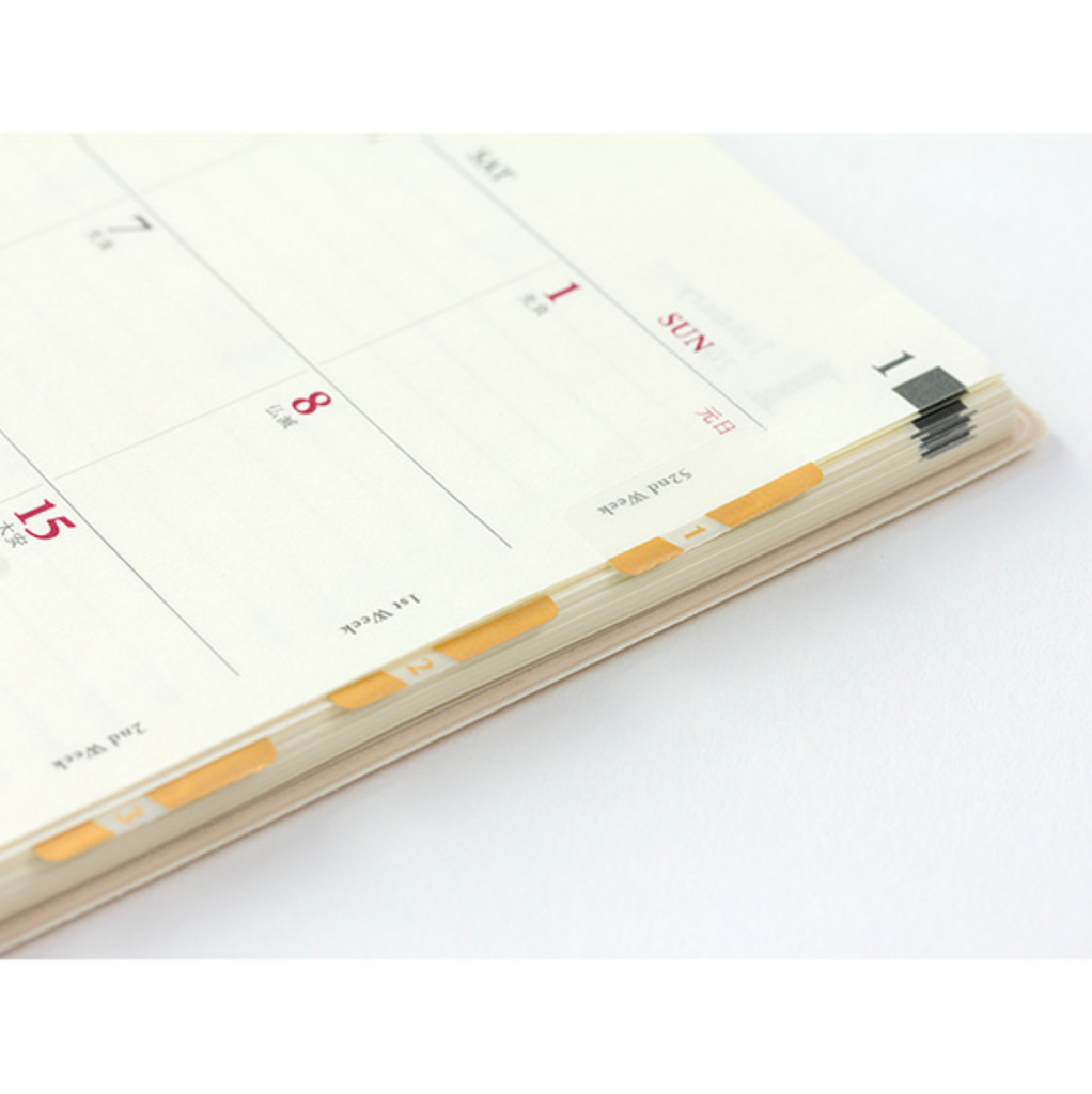 Midori Chiratto Index Tab - Golden - Numbers - 2 Sheets (24 Pieces) - Medium - MIDORI 82320006 - IRO