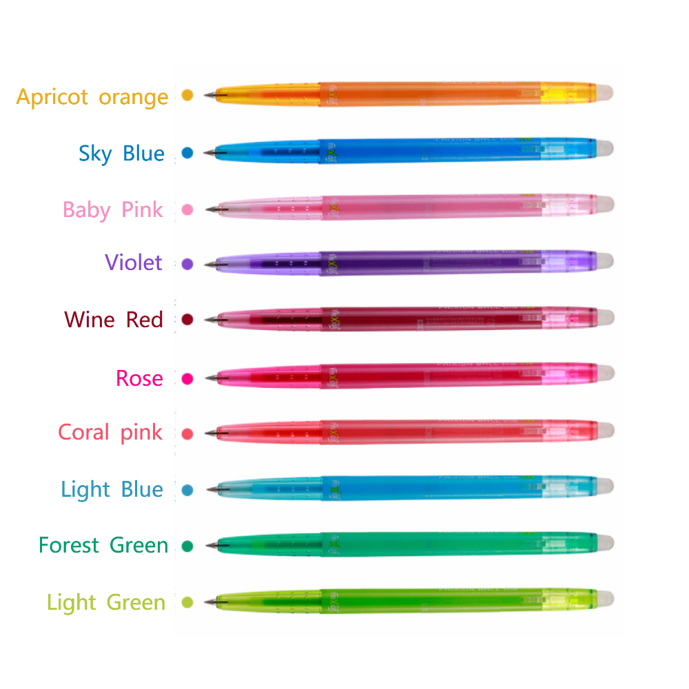 Pilot FriXion Ball Slim Gel Pen - 0.38 mm - 10 New Color - Erasable - PILOT LFBS - 18UF - AO - IRO