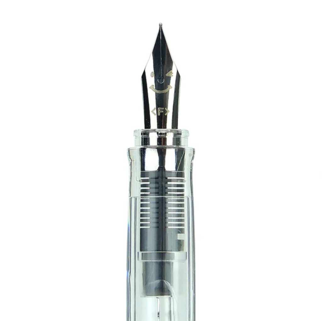 Pilot Kakuno Smiley Face Fountain Pen Set - with Cartridge - Clear Body - PILOT FKA - 1SR - NCEF - IRO