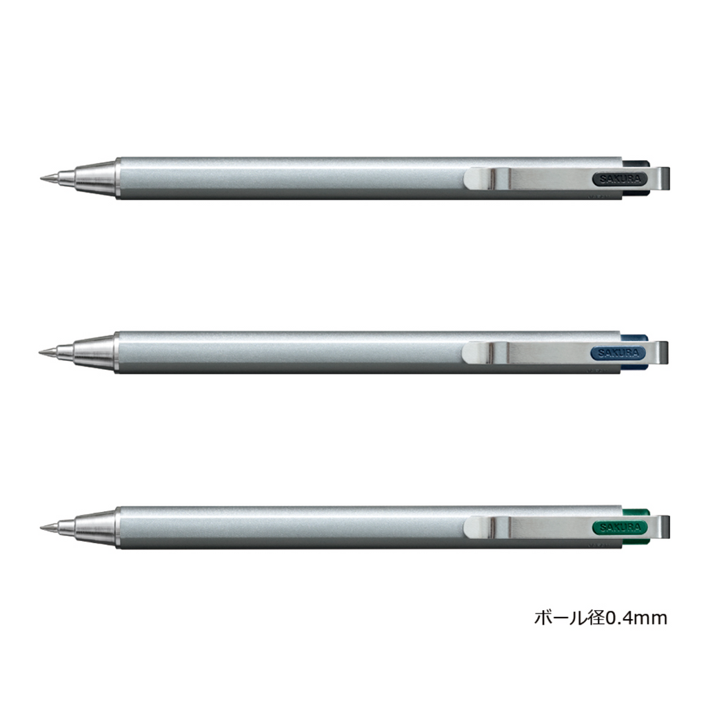 Sakura Ballsign iD PLUS Gel Pen - Silver Metal - 0.4 mm - SAKURA GBR354#49 - IRO