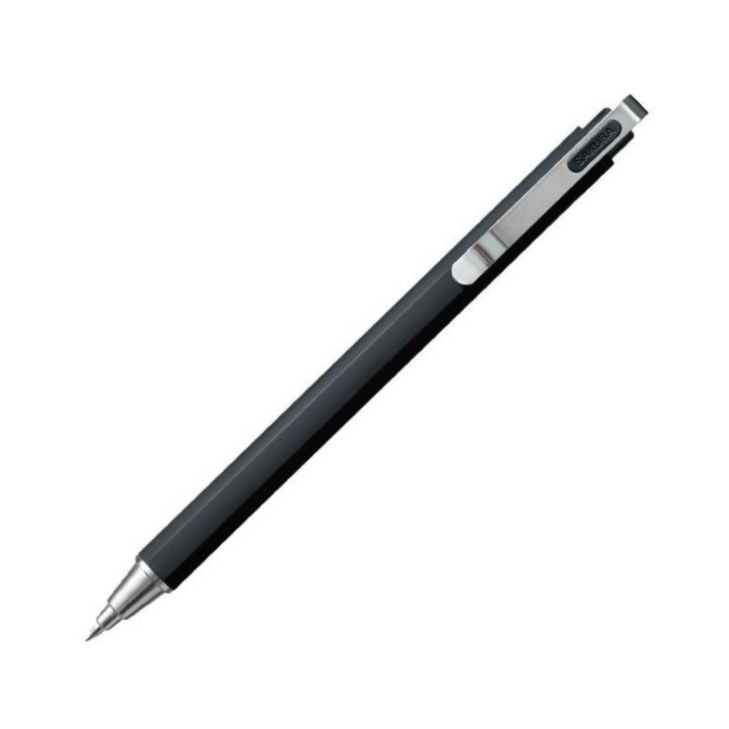 Sakura Ballsign iD PLUS Gel Pen - 0.5 mm - Black Matte / White Metal - SAKURA GBR355#49 - IRO