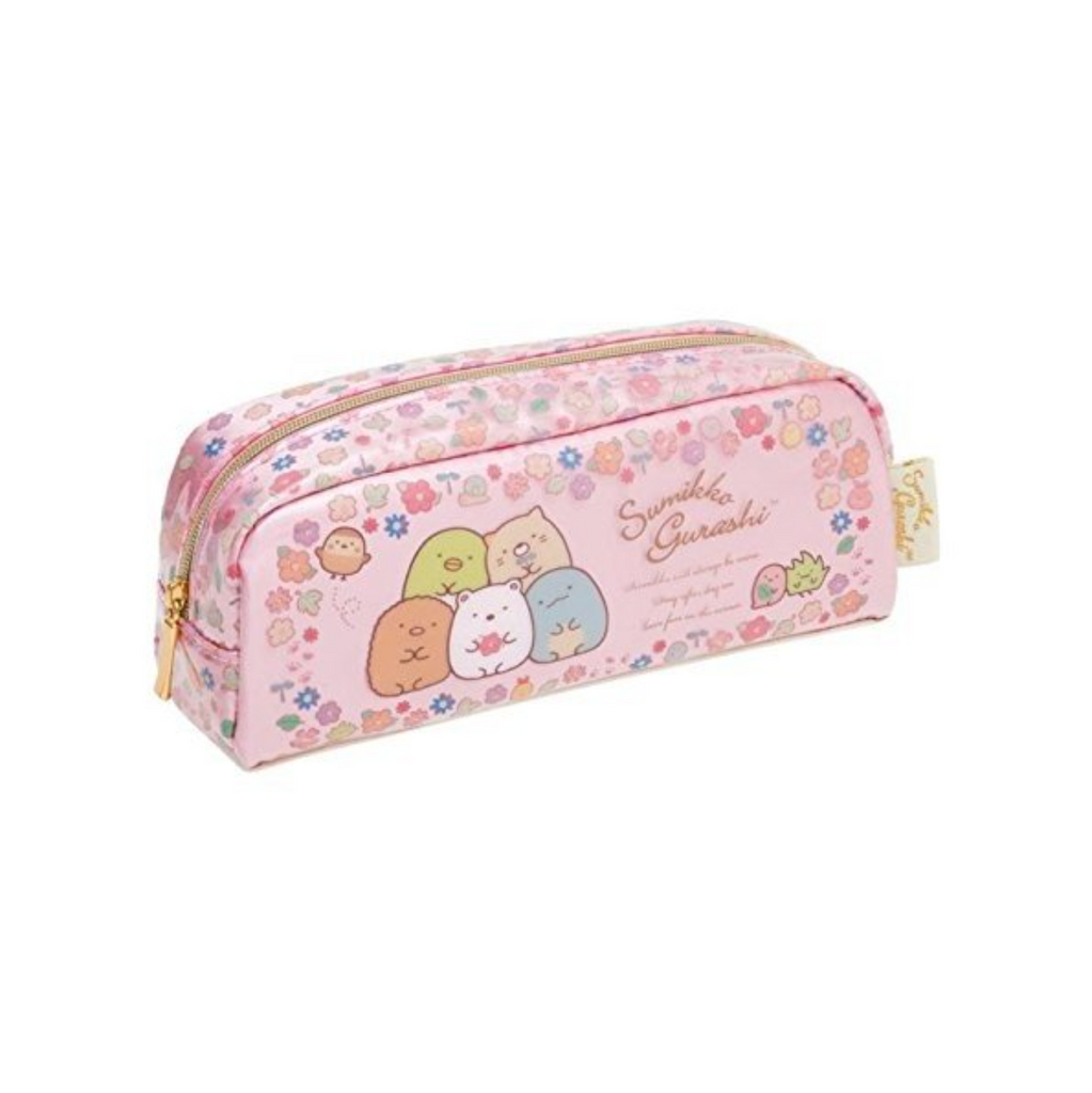 San - X Pen Pouch - Sumikko Gurashi - Pink Flower - SAN - X PY67801 - IRO