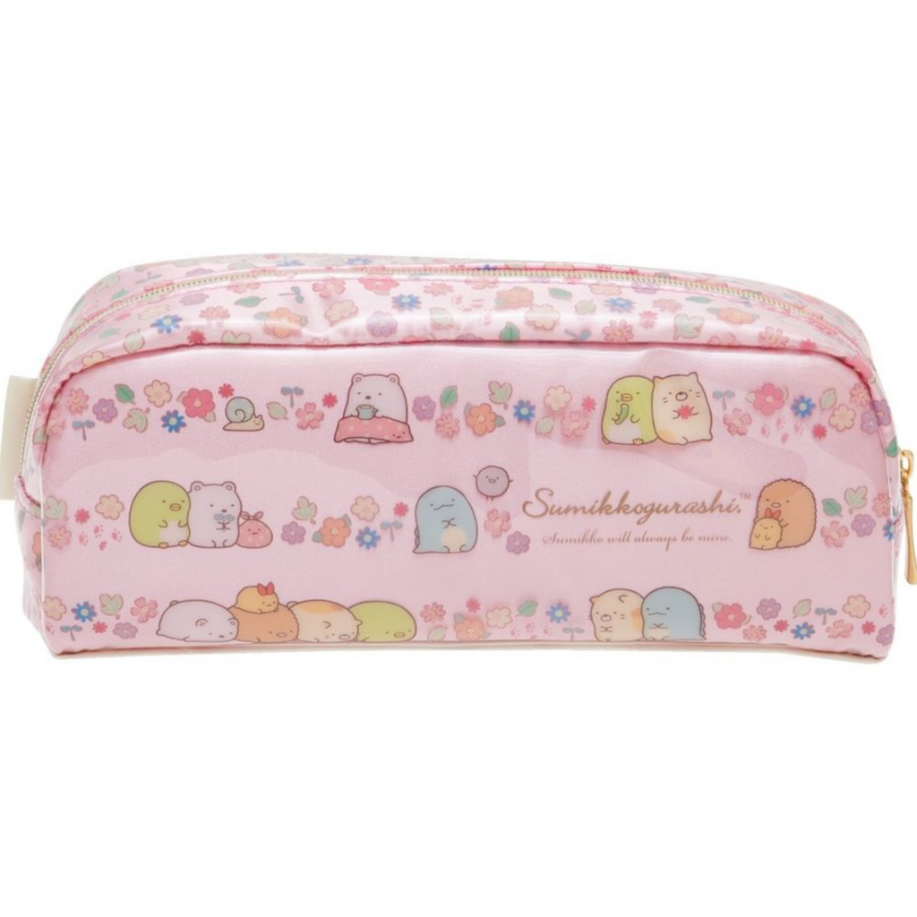 San - X Pen Pouch - Sumikko Gurashi - Pink Flower - SAN - X PY67801 - IRO