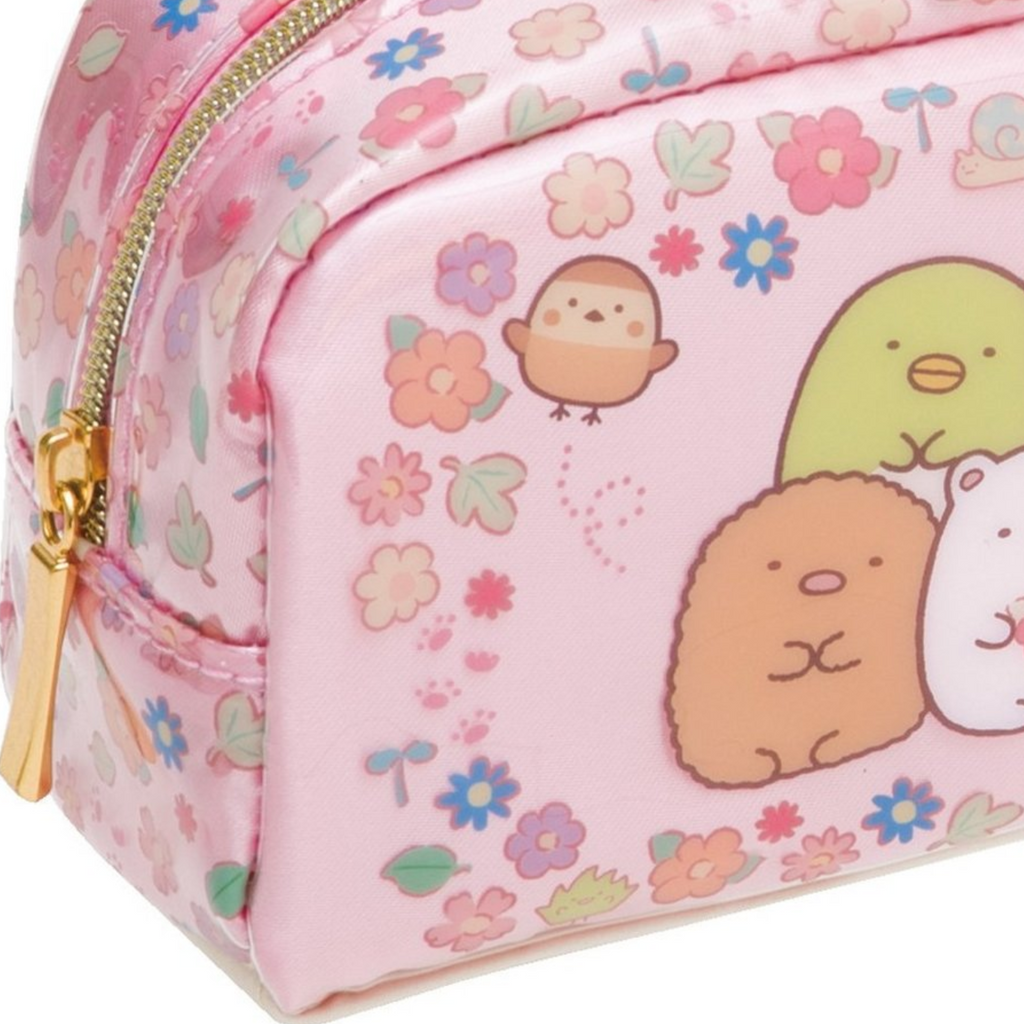 San - X Pen Pouch - Sumikko Gurashi - Pink Flower - SAN - X PY67801 - IRO