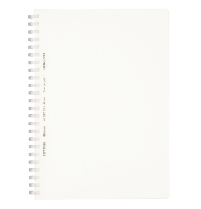 Kokuyo Soft Ring Notebook - Clear - Tear Off - 80 sheets - A5 - Dot Grid - KOKUYO SU - SV538WT - T - IRO