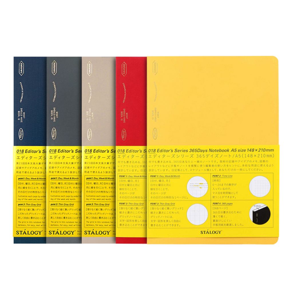 Stalogy Editor's Series 1/2 Year Notebook - 96 Sheets - Grid - A5 - Night Blue - Limited Edition - STALOGY S4136 - IRO