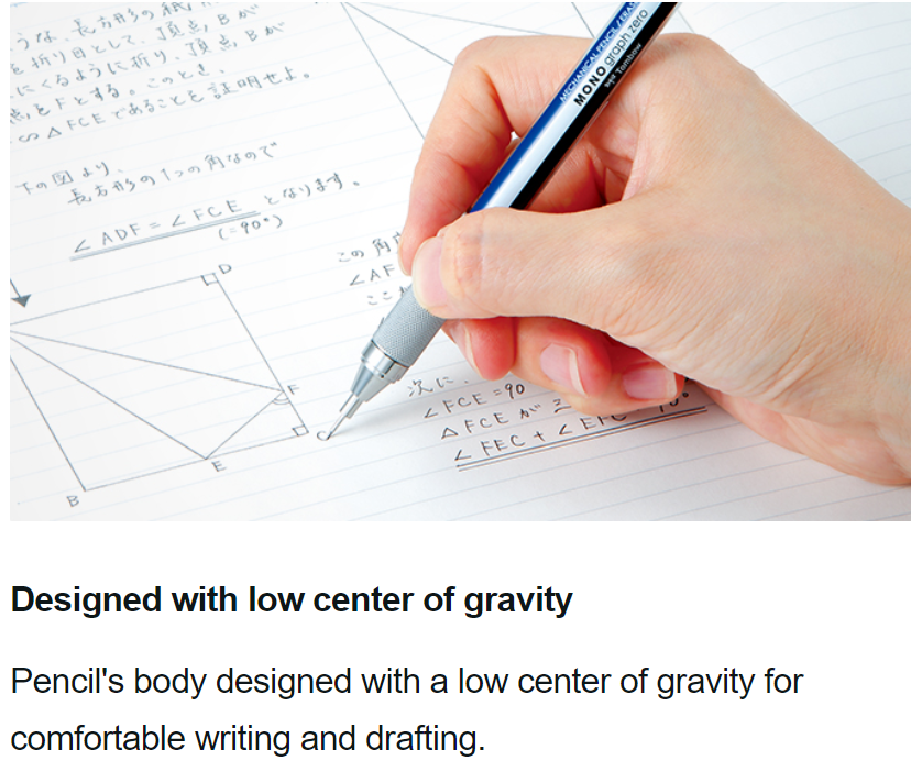 Mechanical Pencils Tombow MONO Graph Zero Mechanical Pencil - Metal Grip - 0.5 mm - Mono Color TOMBOW DPA-162A