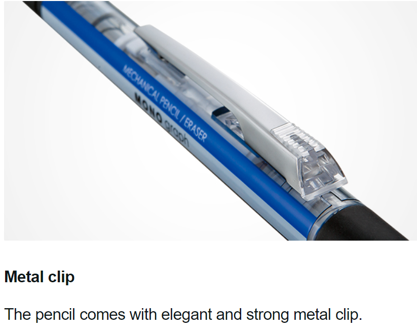 Tombow MONO Graph Shaker Mechanical Pencil - Rubber Grip - 0.5 mm - Mono Color - TOMBOW DPA - 141A - IRO