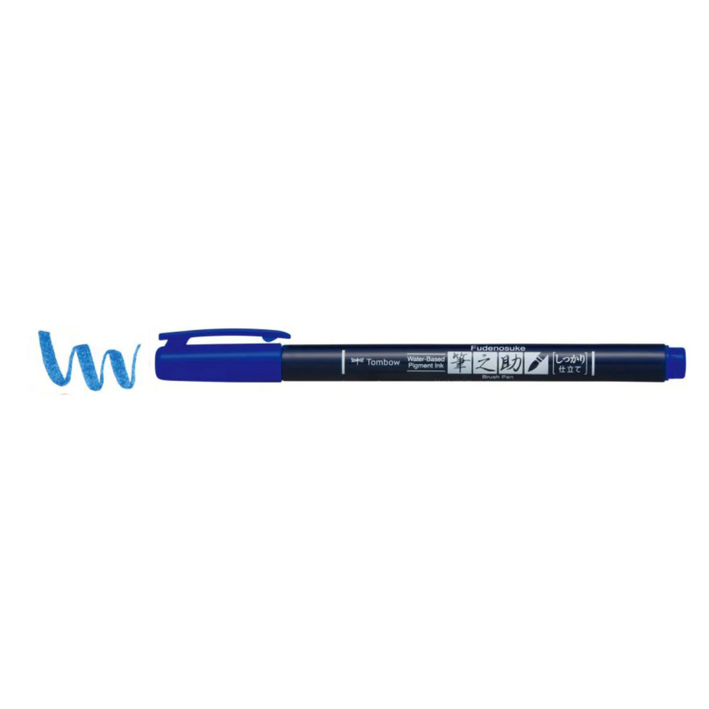 Brush Pens Tombow Fudenosuke Colored Brush Pen - Hard Tip Blue TOMBOW WS-BH15