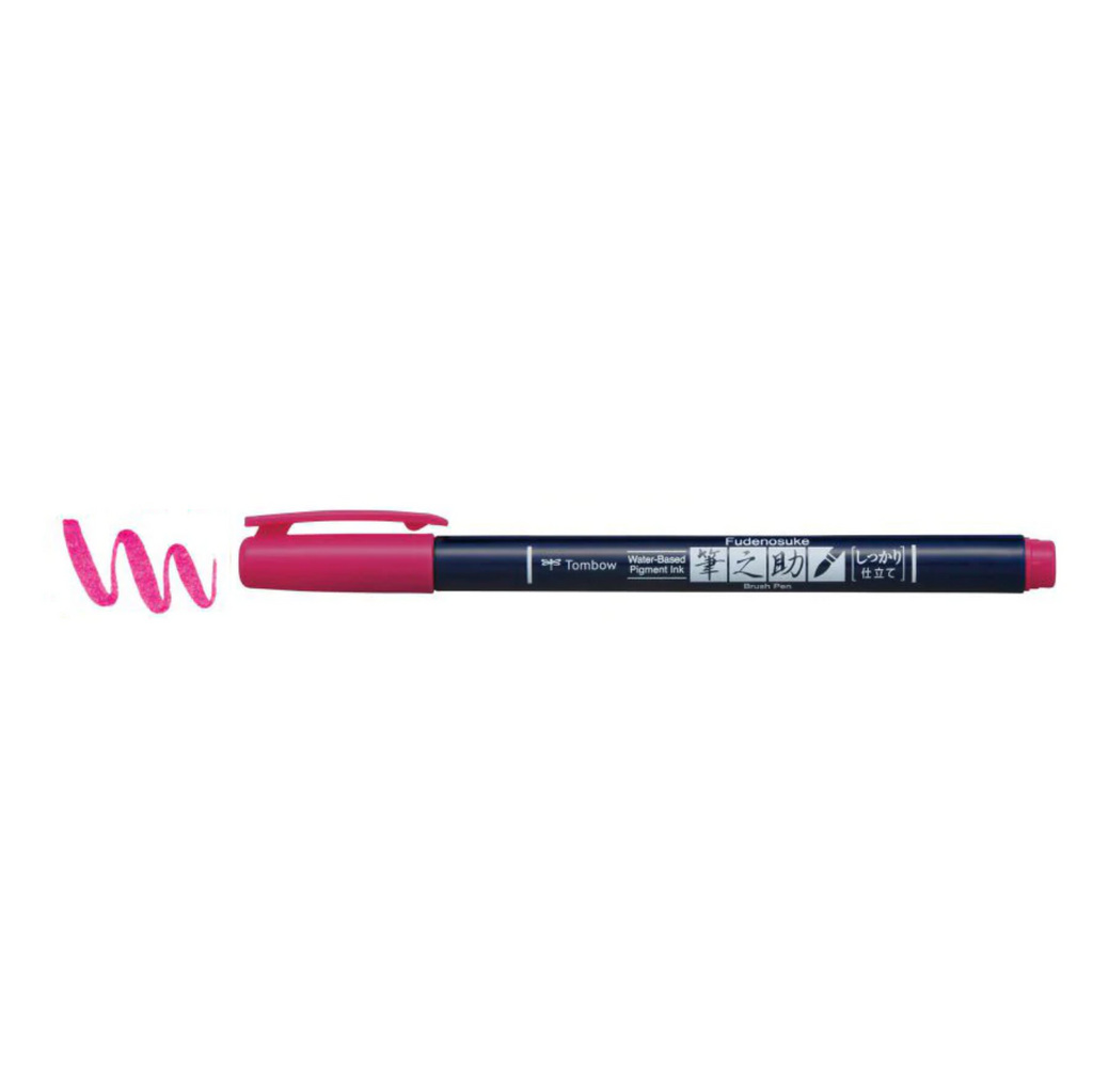 Brush Pens Tombow Fudenosuke Colored Brush Pen - Hard Tip Magenta TOMBOW WS-BH22