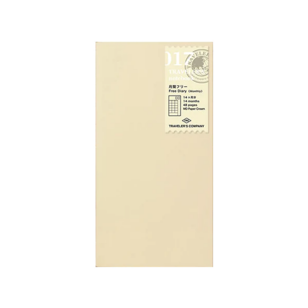 Traveler's Company Traveler's Notebook Refill 017 - Undated Monthly Planner - Regular Size - TRC 14317006 - IRO