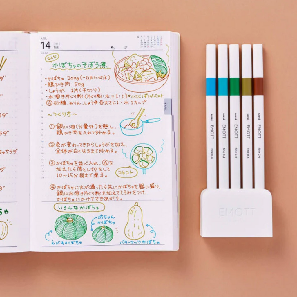Uni EMOTT Bleeding Resistant Fineliner - 0.4 mm - 5 Color Set No.4 Island - UNI PEMSY 5C.NO4 - IRO