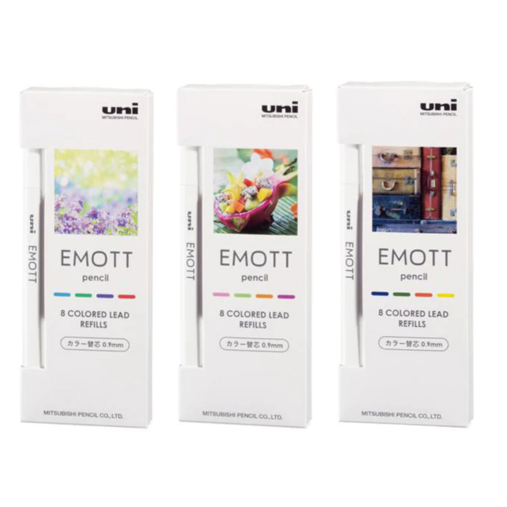 Uni Emott Pencil Color Lead Set - 0.9 mm - No.1 Refresh / No.2 Tropical / No.3 Nostalgic - UNI ULE09MIX.NO1 - IRO