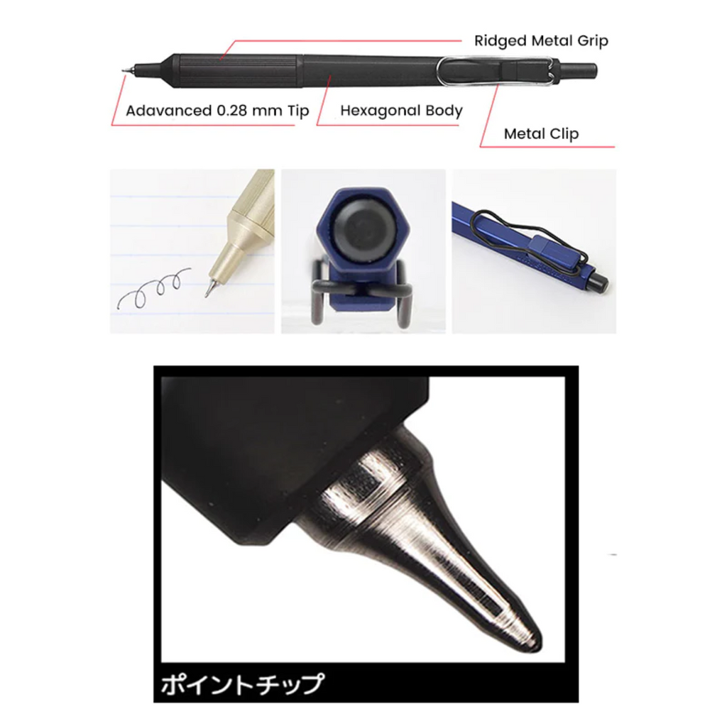 Uni Jetstream Edge Ballpoint Pen - Black Ink - 0.28 mm - White Red - UNI SXN100328W.15 - IRO