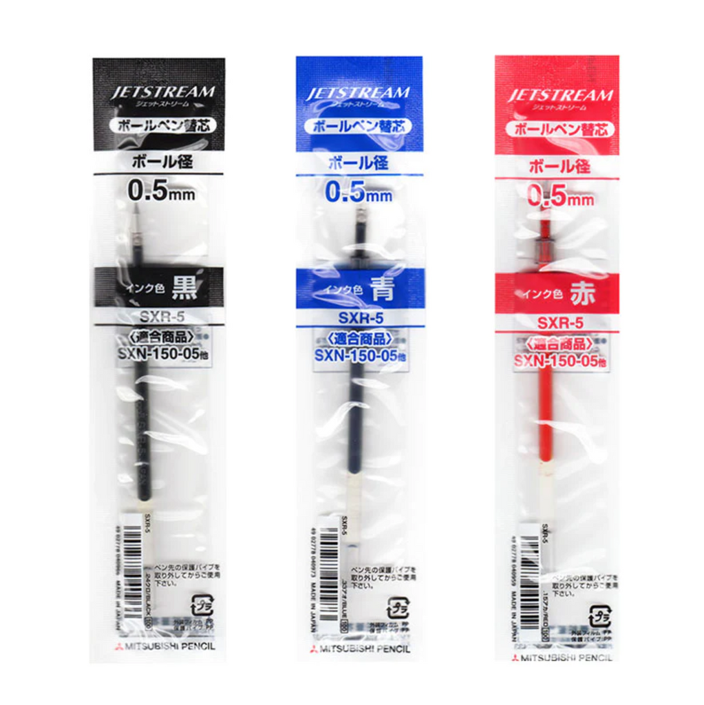 Uni Jetstream Standard Ballpoint Pen Refills - 0.38 / 0.5 / 0.7 / 1.0 mm - Black / Red / Blue - UNI SXR38.24 - IRO