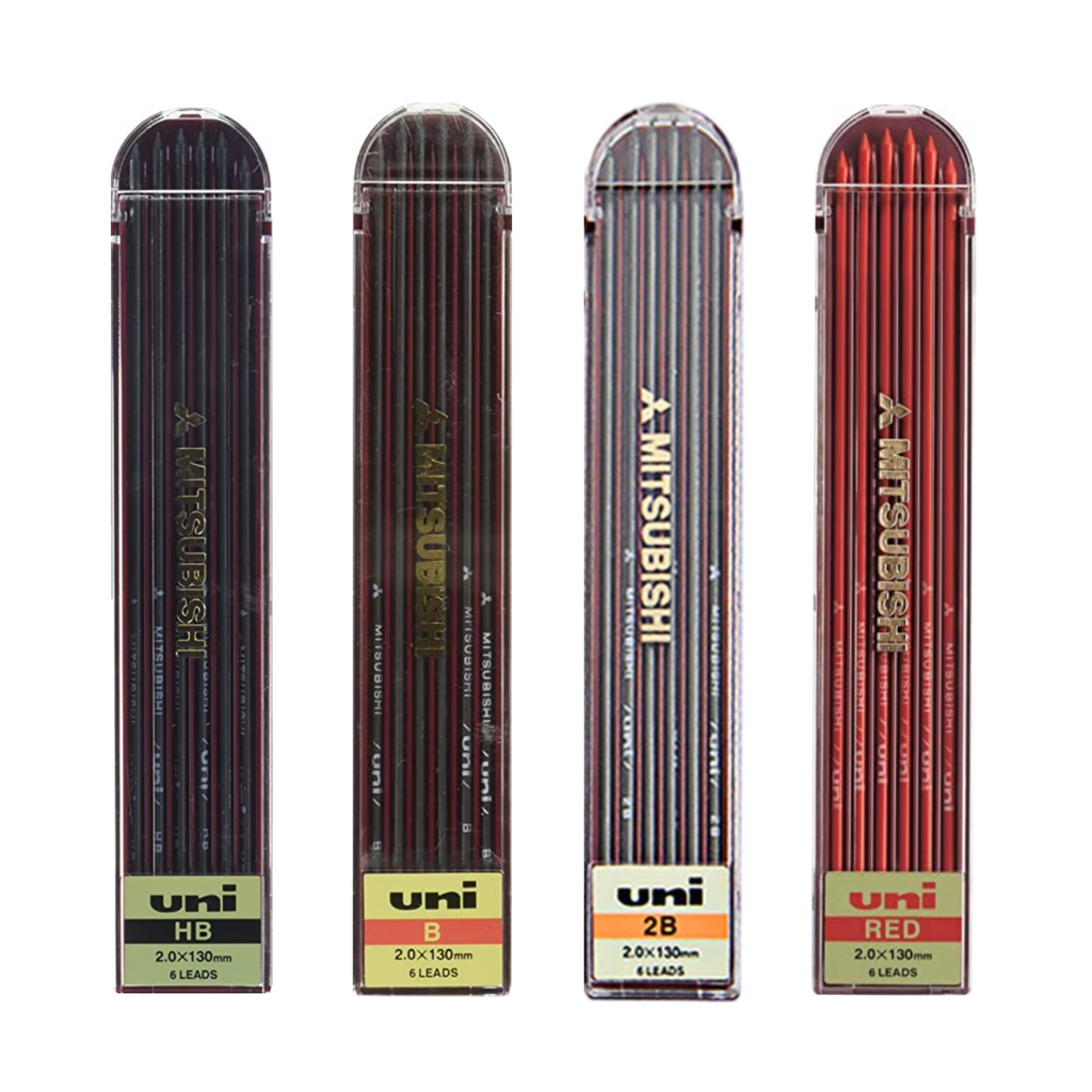 Uni Mitsubishi 2 mm Lead Refill - Pack of 6 - UNI ULNHB - IRO