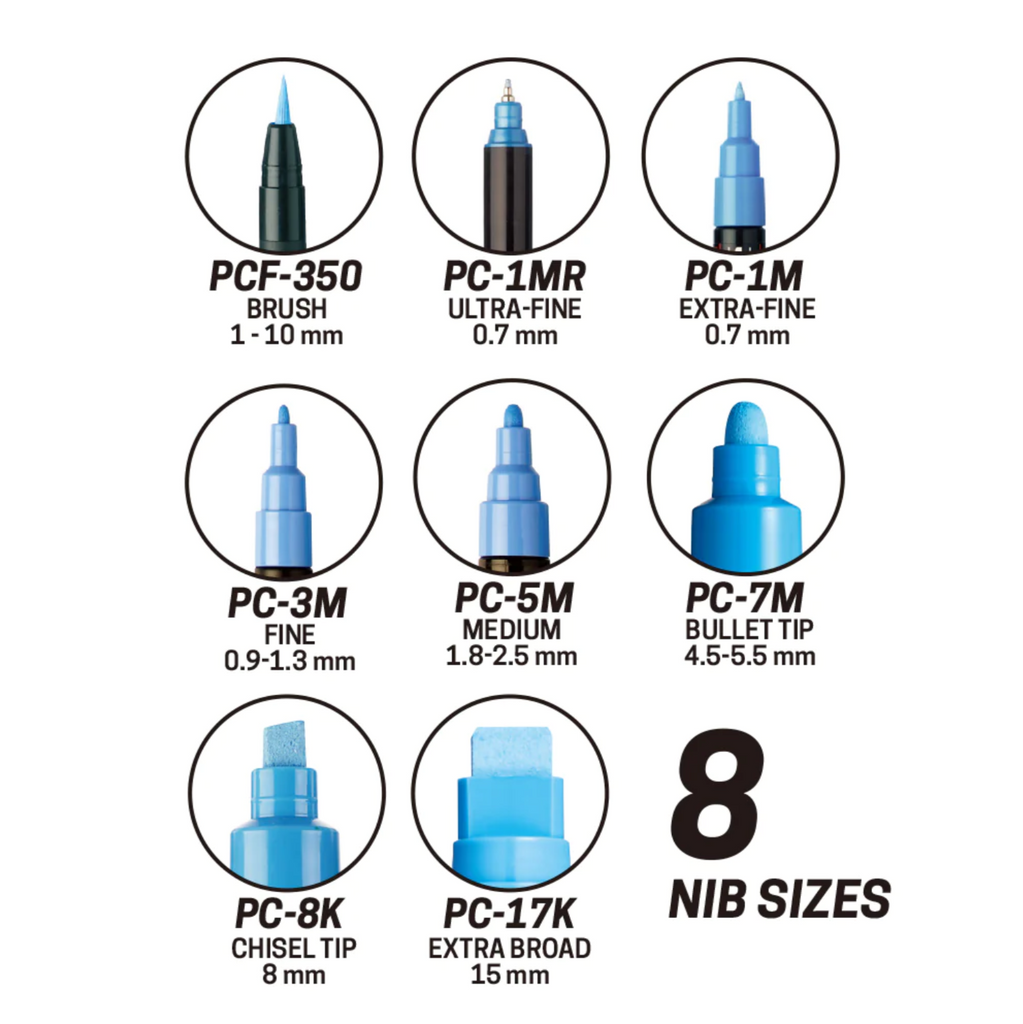 Uni Posca PC - 5M Paint Markers - Medium Tip - 2.5 mm - UNI PC5M.24 - IRO