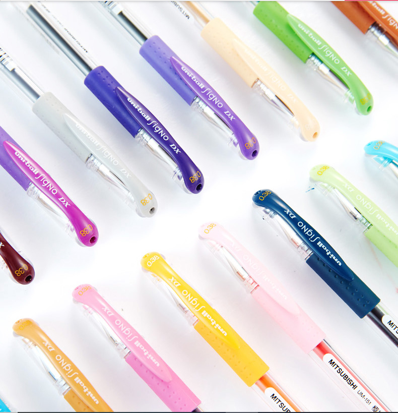 Gel Pens Uni-ball Signo DX UM-151 Gel Pen - 0.38 mm Blue Black UNI UM151.64