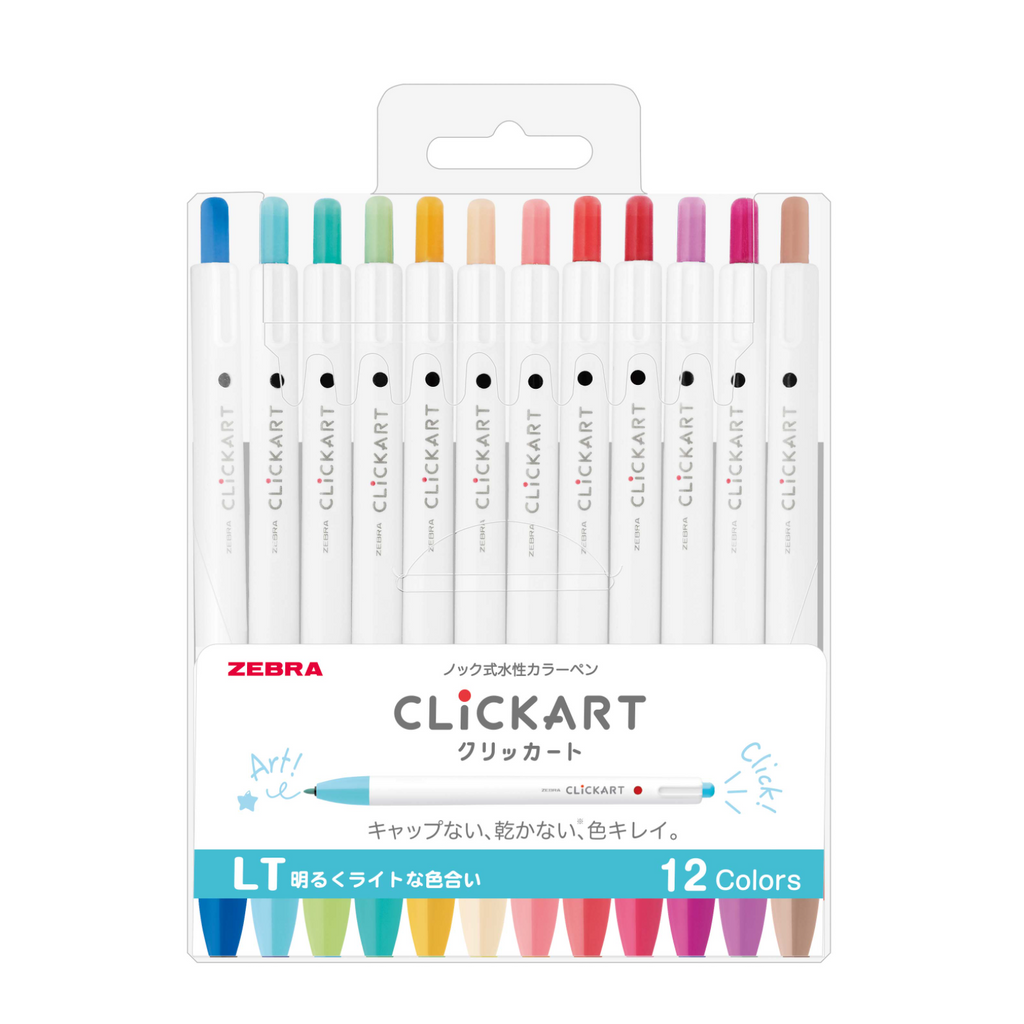 Zebra ClickArt Marker Pen 24 Set Light & Dark Color Palettes