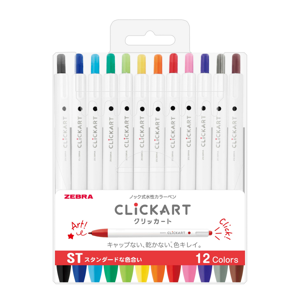 Markers Zebra Click Art Marker - 12 Standard Color Set ZEBRA WYSS22-12CST