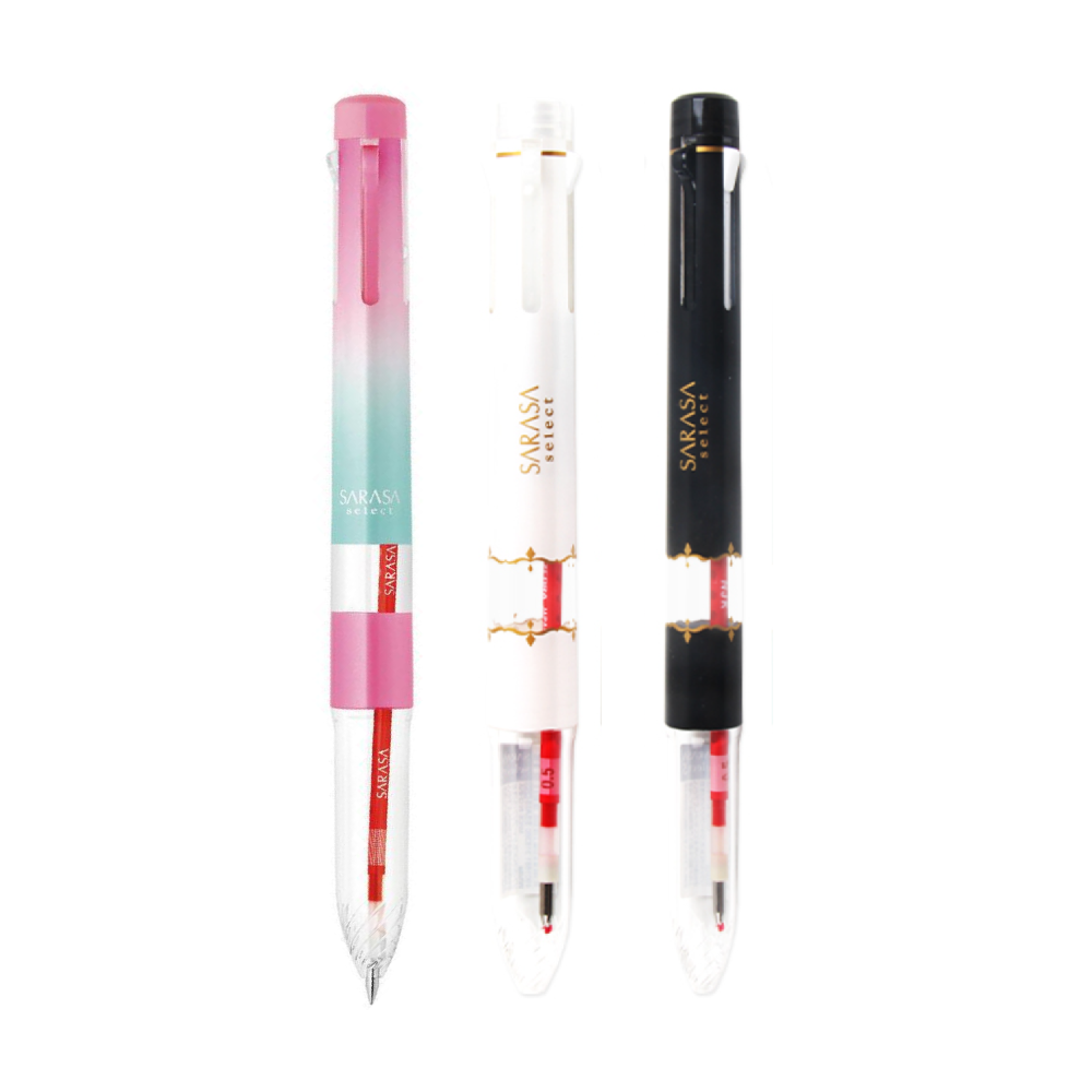 Zebra Sarasa Select 5 Color Functional Gel Pen Holder - with 1 Red Refill - ZEBRA S5A15 - BK - IRO