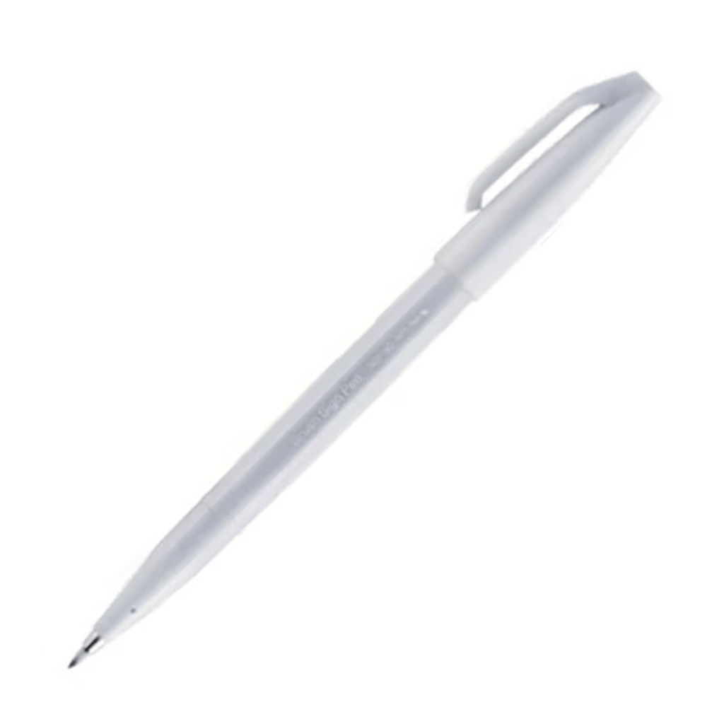 Pentel Fude Touch Brush Sign Pen - Long Life Design Award - 12 New Colors Light Grey - PENTEL SES15C - N2 - IRO