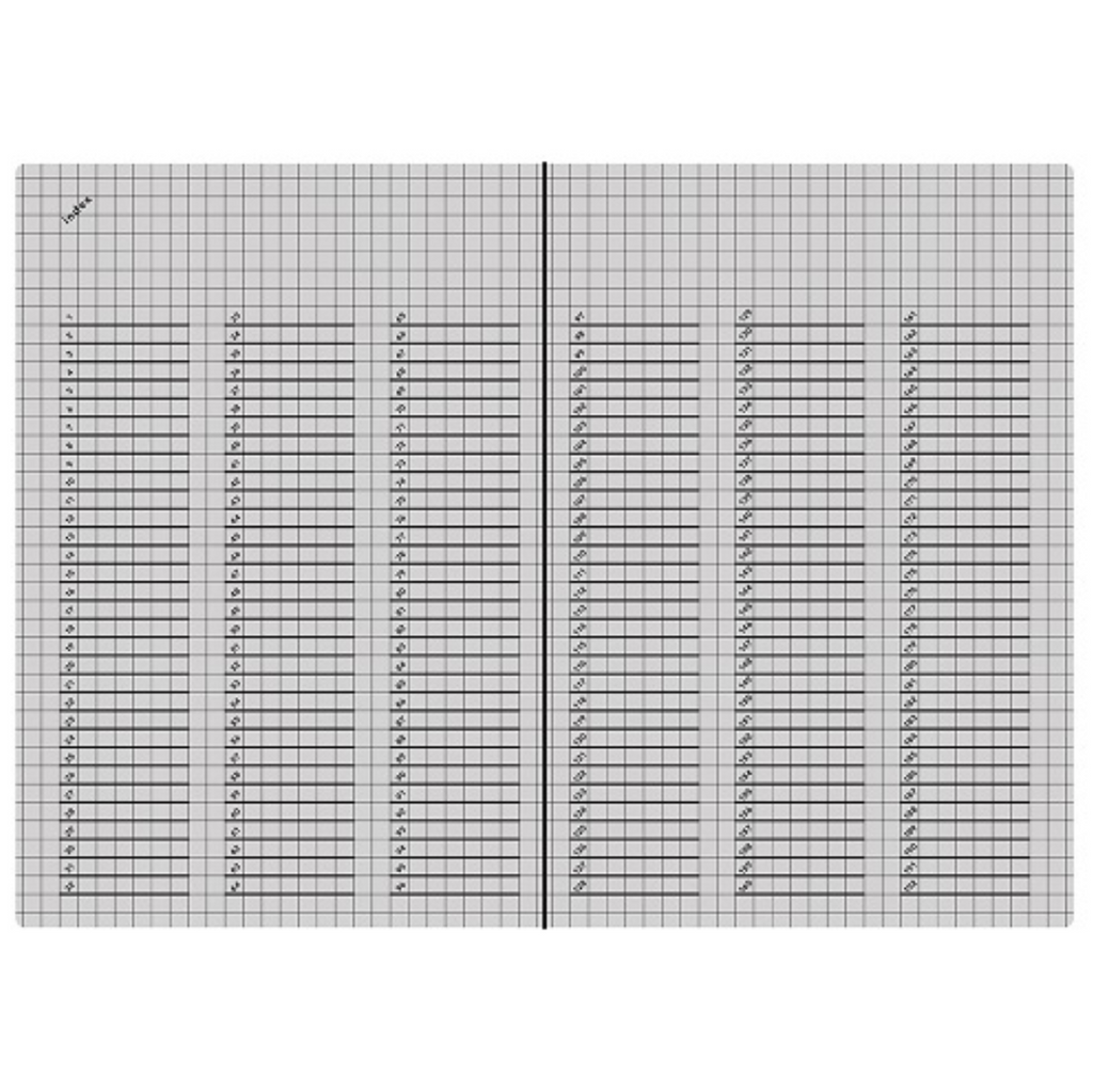 Notebooks isshoni. Index & Page Numbers Notebook - 5 mm grid - A5 - Clear - 2022 Good Design Award Winner DAIGO isshoni R1744